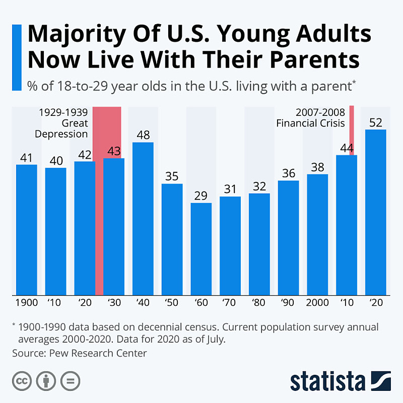 정말 심각하다는 미국의 캥거루족 비율 근황