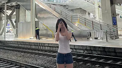 기차역 몸매 쩌는 슬랜더